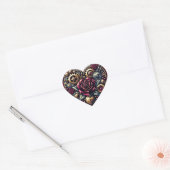 Steampunk Hart en Rozen Sticker (Envelop)