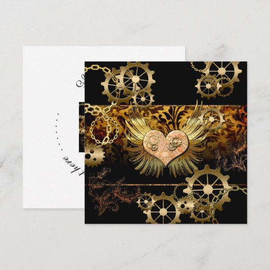 Steampunk hart kaart (Voorkant / Achterkant)
