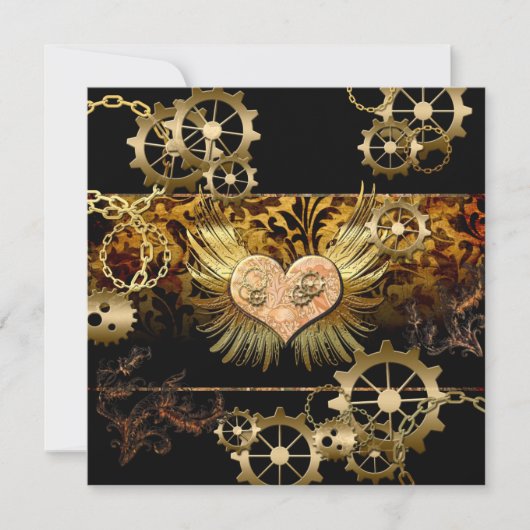 Steampunk hart kaart (Voorkant)