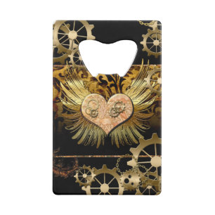 Steampunk hart kredietkaart flessenopener