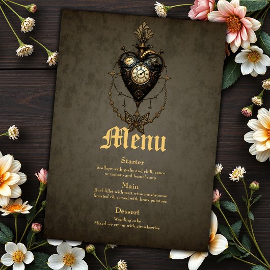 Steampunk hart, menu