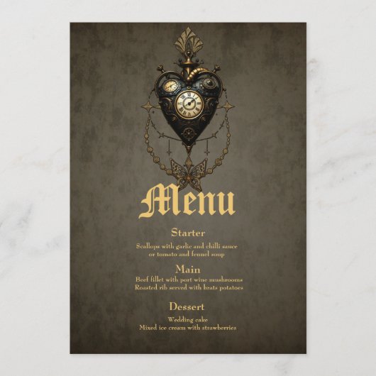Steampunk hart, menu (Voorkant)