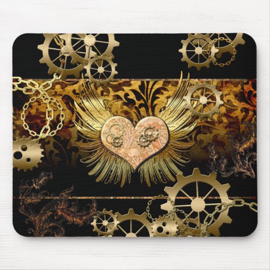 Steampunk hart muismat (Voorkant)