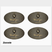 Steampunk hart, ovale sticker (Vel)