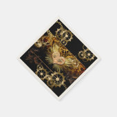 Steampunk hart servetten (Hoek)