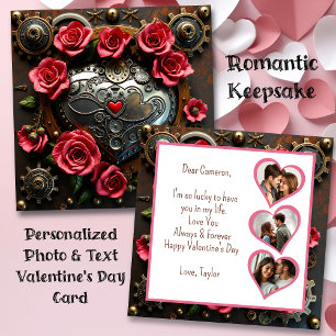 Steampunk Hart Valentijnsdag Foto Sjabloon