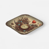 Steampunk hart/Valentijnsdag Papieren Bordje (Gebogen)