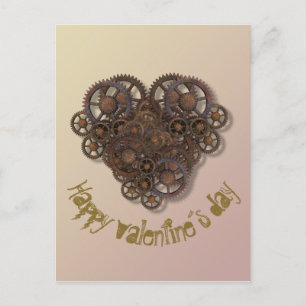 Steampunk hart Valentijnskaart Feestdagenkaart