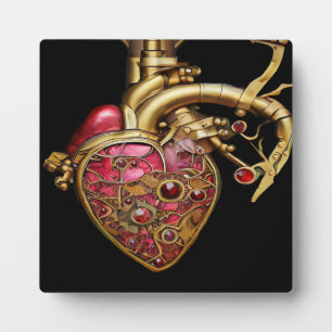 Steampunk Heart Anatomische robijnen en tandwielen Fotoplaat