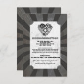 Steampunk Heart Cogs Accommodatie Trouwkaarten Informatiekaartje (Voorkant / Achterkant)