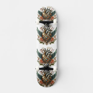 Steampunk Heart: Gears of Passion Skateboard