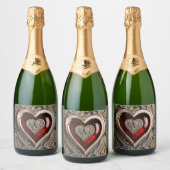 Steampunk Heart - Intrinsieke mechanische liefde Sparkling Wijnetiket (Flessen)