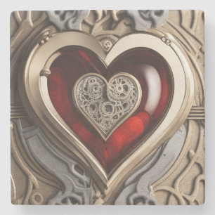 Steampunk Heart - Intrinsieke mechanische liefde Stenen Onderzetter