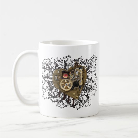 Steampunk Heart Love Koffiemok (Links)