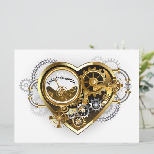 Steampunk Heart met een manometer (Staand voorkant)