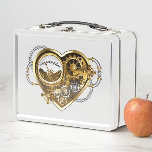 Steampunk Heart met een manometer (In situ)