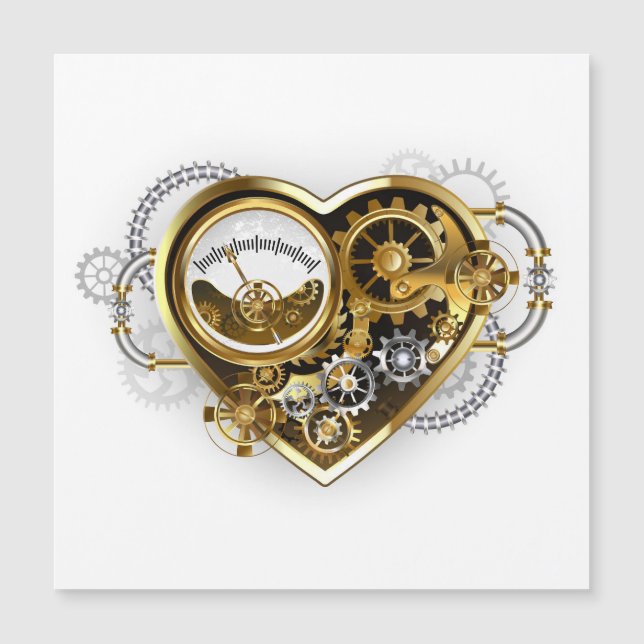 Steampunk Heart met een manometer (Voorkant)