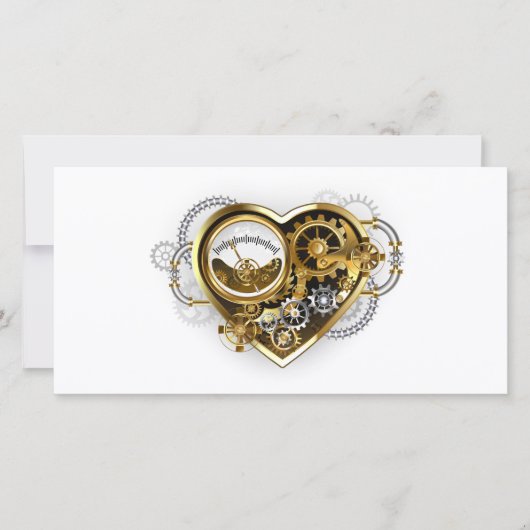 Steampunk Heart met een manometer Aankondiging (Voorkant)