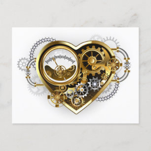 Steampunk Heart met een manometer Aankondigingskaart