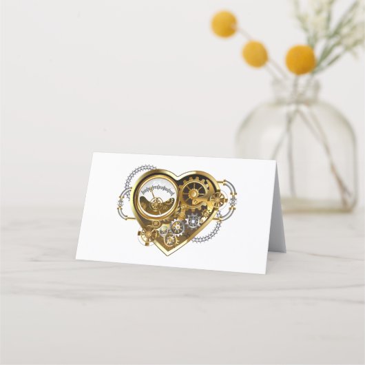 Steampunk Heart met een manometer Afsprakenkaart (Voorkant)