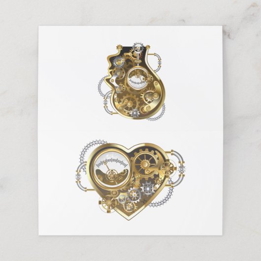 Steampunk Heart met een manometer Afsprakenkaart (Buitenkant ongevouwen)