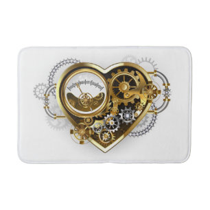 Steampunk Heart met een manometer Badmat