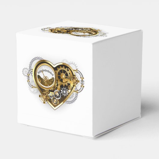 Steampunk Heart met een manometer Bedankdoosjes (Achterkant)