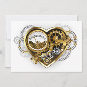 Steampunk Heart met een manometer Bedankkaart