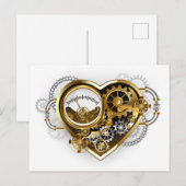 Steampunk Heart met een manometer Briefkaart (Voorkant / Achterkant)