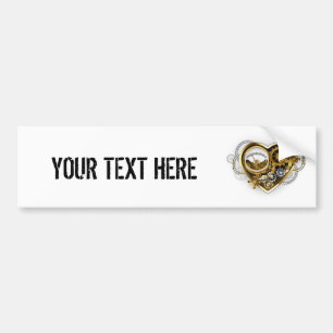 Steampunk Heart met een manometer Bumpersticker