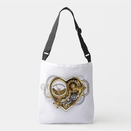 Steampunk Heart met een manometer Crossbody Tas (Voorkant)
