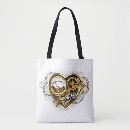 Steampunk Heart met een manometer Draagtas (Voorkant)