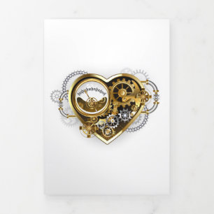 Steampunk Heart met een manometer Drieluik Kaart