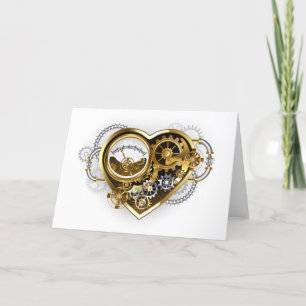 Steampunk Heart met een manometer Feestdagen Kaart