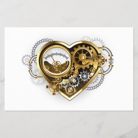 Steampunk Heart met een manometer Flyer (Voorkant)