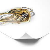 Steampunk Heart met een manometer Foto Afdruk (Hoek)