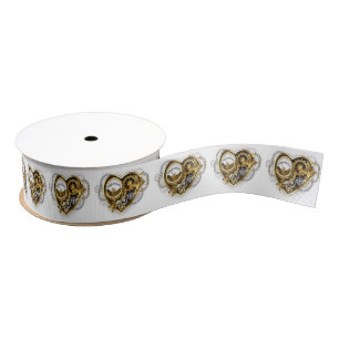 Steampunk Heart met een manometer Grosgrain Lint
