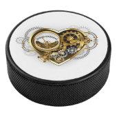 Steampunk Heart met een manometer Hockey Puck (3/4)