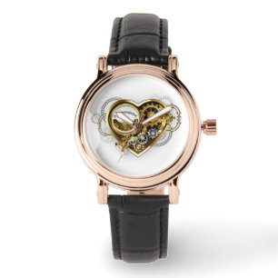 Steampunk Heart met een manometer Horloge
