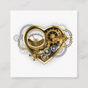Steampunk Heart met een manometer Informatiekaartje