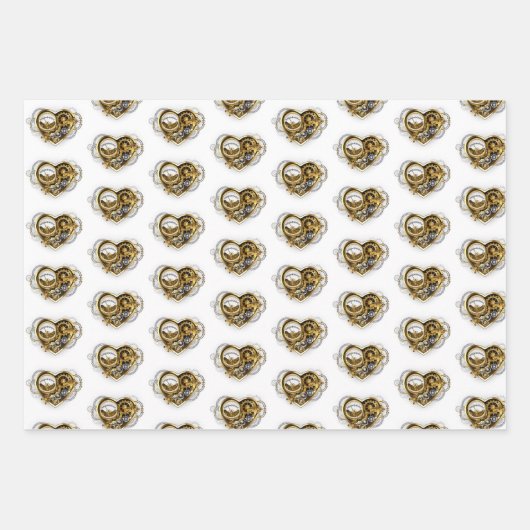 Steampunk Heart met een manometer Inpakpapier Vel (Voorkant)