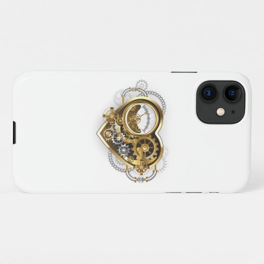 Steampunk Heart met een manometer iPhone Hoesje (Achterkant horizontaal)