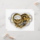 Steampunk Heart met een manometer Kaart (Voorkant / Achterkant in situ)
