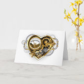 Steampunk Heart met een manometer Kaart (Gele Bloem)