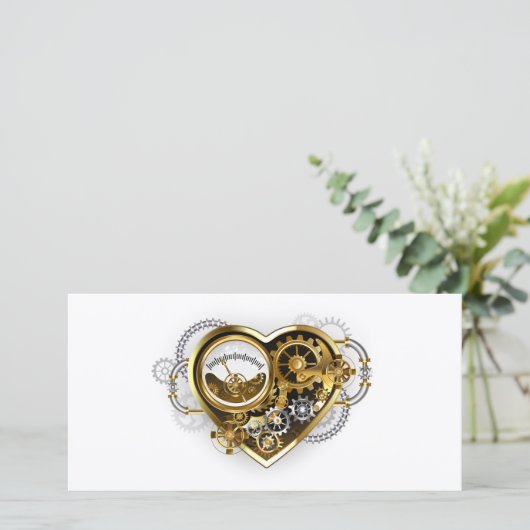 Steampunk Heart met een manometer Kaart (Staand voorkant)