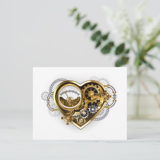 Steampunk Heart met een manometer Kaart (Staand voorkant)