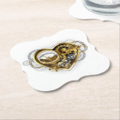 Steampunk Heart met een manometer Kartonnen Onderzetters (Gekanteld)