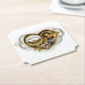 Steampunk Heart met een manometer Kartonnen Onderzetters (Gekanteld)