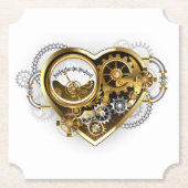 Steampunk Heart met een manometer Kartonnen Onderzetters (Voorkant)