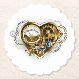Steampunk Heart met een manometer Kartonnen Onderzetters